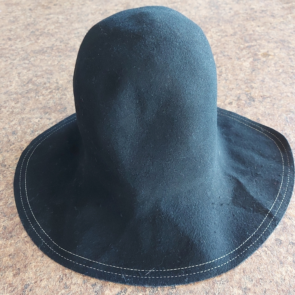 Black Wool floppy hat